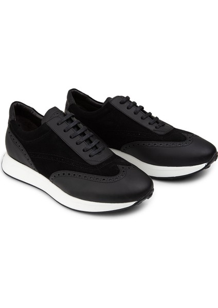 Süet Siyah Erkek Sneaker Ayakkabı - 00750MSYHE07