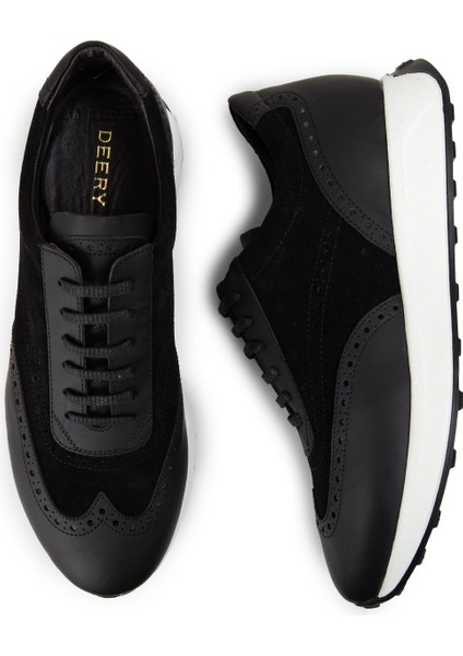 Süet Siyah Erkek Sneaker Ayakkabı - 00750MSYHE07