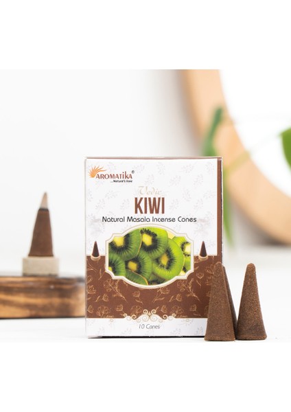Kivi Aromalı Organik Kömürsüz Konik Tütsü