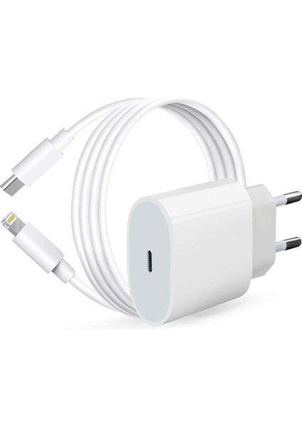 iPhone Uyumlu Hızlı Şarj Aleti 8 / x / Xs / Xr / 11 / 12 / 13 / 14 / Pro / Max / Mini / Plus 23W Adaptör Set