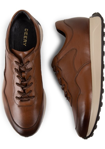 Deri Taba Rengi Erkek Sneaker Ayakkabı - 01725MTBAE02 fırsatları