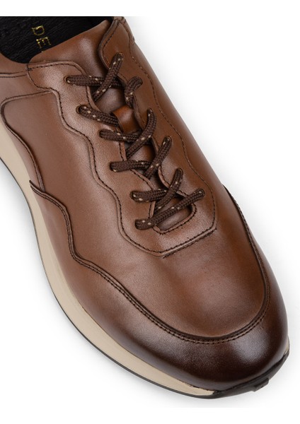 Deri Taba Rengi Erkek Sneaker Ayakkabı - 01725MTBAE02 indirimleri
