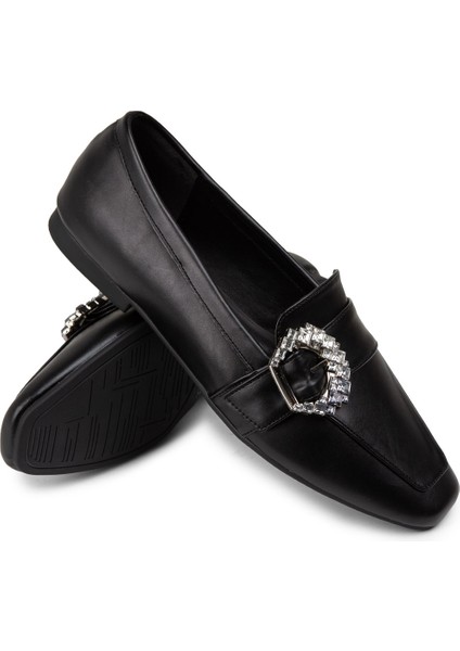 Siyah Kadın Tokalı Loafer Ayakkabı - K1211ZSYHC01 modelleri