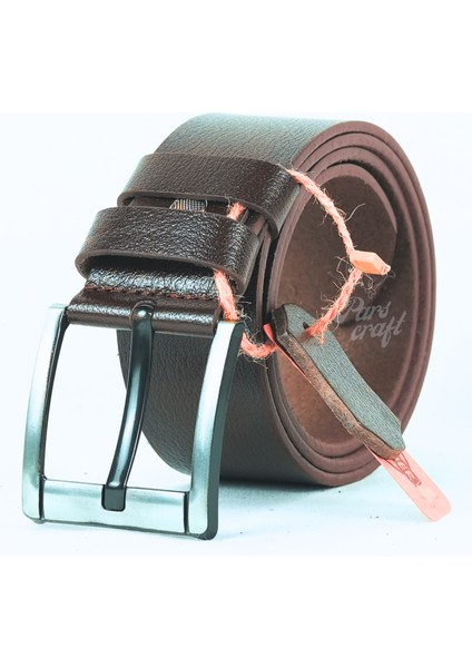 Parscraft Hakiki Manda Derisi Erkek Kemer 4,5 cm Kahverengi Kot Pantolon Spor Kemer
