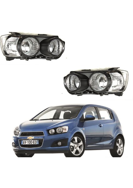 Chevrolet Aveo Hactback Uyumlu Sağ Sol Far Lambası Set 2011-2014