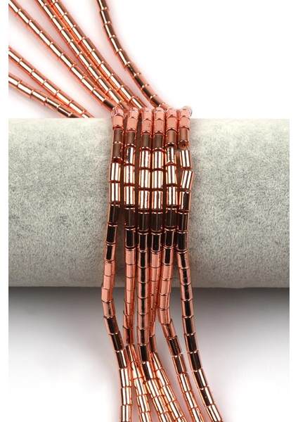 Rose Renkli Hematit Dizi 4 x 6 mm Silindir Kesim