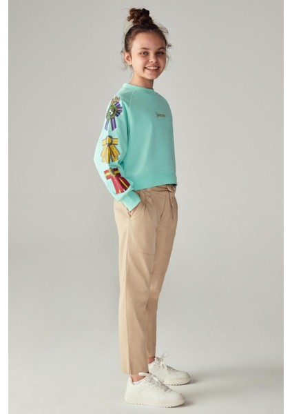 Kız Çocuk Turkuaz Sweatshirt 23FW0SW1591