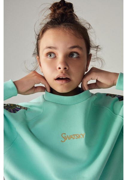 Kız Çocuk Turkuaz Sweatshirt 23FW0SW1591 modelleri