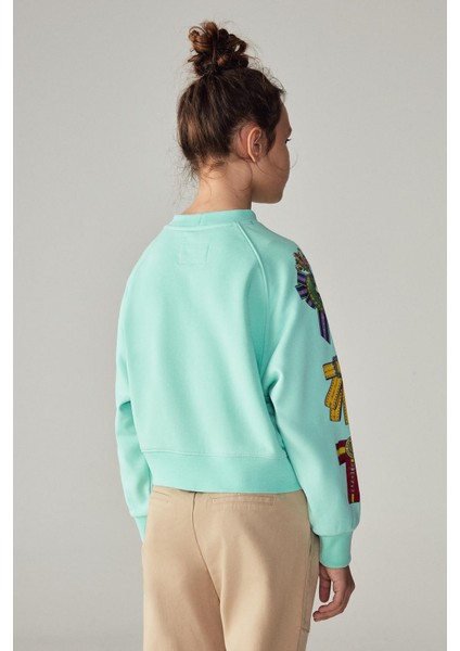 Kız Çocuk Turkuaz Sweatshirt 23FW0SW1591 fırsatları