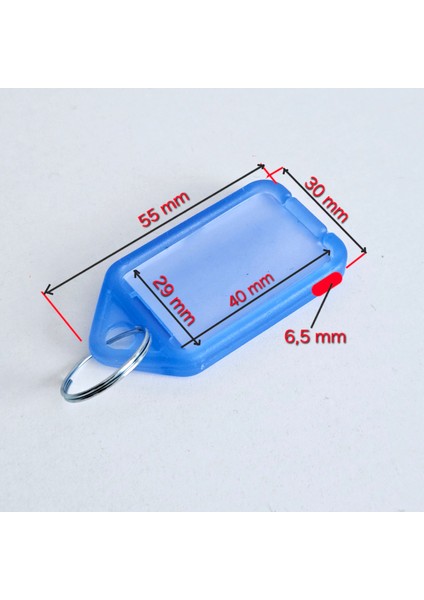 100x Kapaklı Büyük Plastik Halkalı Kimlik Yazı Yazılabilen Anahtarlık fiyatları