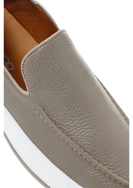 Erkek Vizon Deri Casual Loafer