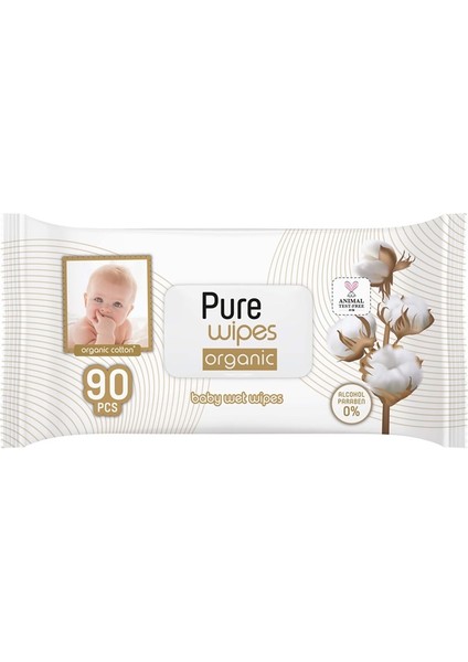 Organik Islak Havlu Mendil 90 Yaprak
