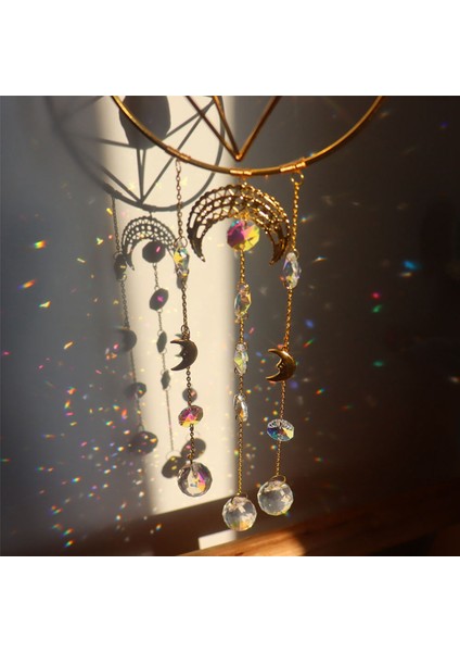 Amathyst, El Yapımı Altın Kaplama Ay Evresi Güneş Tuzağı, Renkli Kristal Güneşlik, Prizma Güneşlik, Pencere Askısı (Yurt Dışından) fiyatları