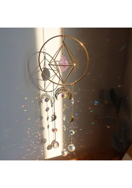 Amathyst, El Yapımı Altın Kaplama Ay Evresi Güneş Tuzağı, Renkli Kristal Güneşlik, Prizma Güneşlik, Pencere Askısı (Yurt Dışından) fırsatları