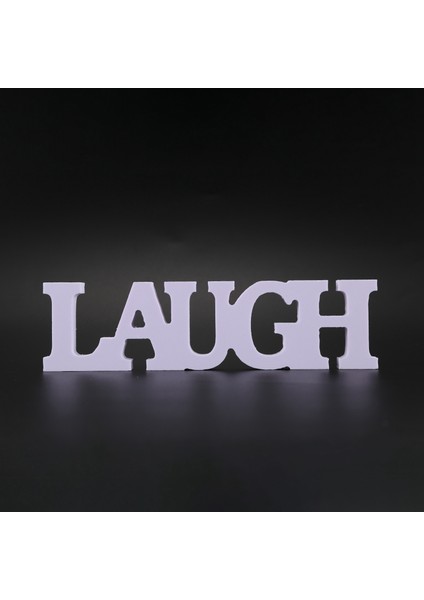 3 Adet Canlı Aşk Laugh Düğün Dekorasyonu Için Ahşap Harfler (Beyaz) (Yurt Dışından)