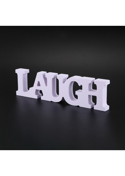 3 Adet Canlı Aşk Laugh Düğün Dekorasyonu Için Ahşap Harfler (Beyaz) (Yurt Dışından)