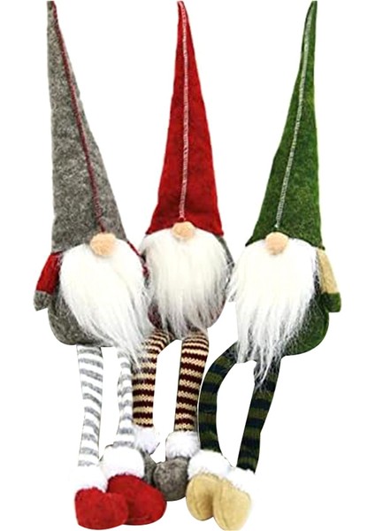 3 Adet Yeni Noel Dekor Uzun Bacaklar Rudolph Bebek Noel Hediyesi Otel Alışveriş Merkezi Pencere Dekorasyonu (Yurt Dışından)