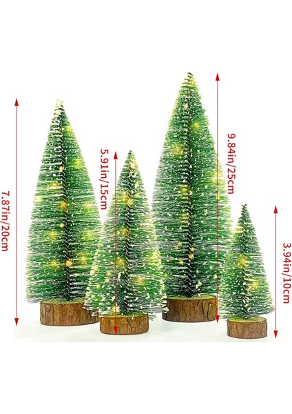 Işıklı Küçük Noel Ağacı, 4 Boyutlu Noel Masa Dekoru Noel Tatili Iç Mekan Süslemeleri Için Mükemmel (Yurt Dışından)