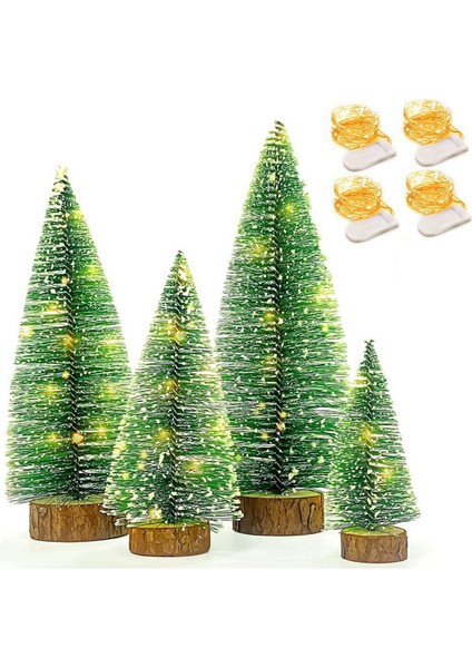 Işıklı Küçük Noel Ağacı, 4 Boyutlu Noel Masa Dekoru Noel Tatili Iç Mekan Süslemeleri Için Mükemmel (Yurt Dışından)