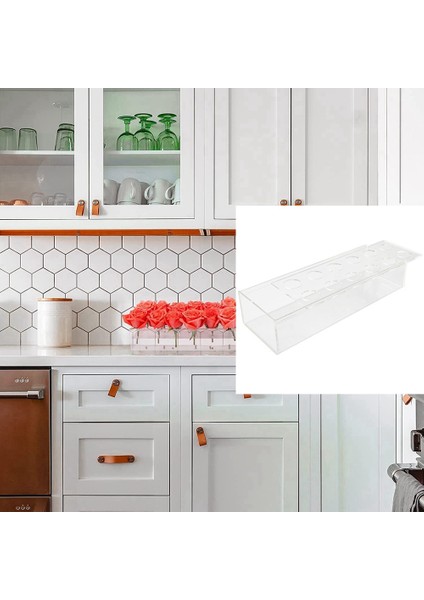 12 Delik Şeffaf Akrilik Çiçek Vazo Dikdörtgen Çiçek Centerpiece Yemek Masası Dekoratif Modern Vazo Için (Yurt Dışından)