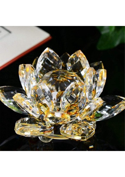 Mavi Kristal Çiçek Süsleri Kristal Lotus Iç Dekorasyon Kristal Cam Lotus Süsleri (Küçük) (Yurt Dışından) modelleri
