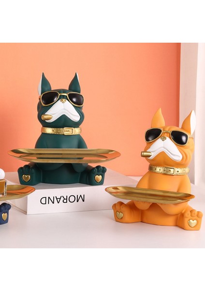 Serin Bulldog Figürleri Reçine Hayvan Heykel Süsler Depolama Odası Dekor Modern Çok Fonksiyonlu Heykel Ev Dekor Için, 3 (Yurt Dışından)