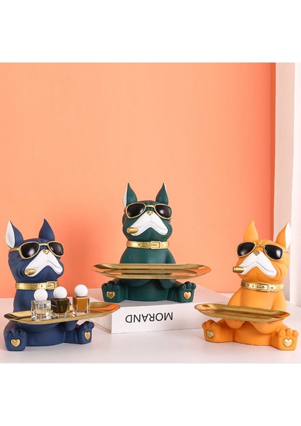 Serin Bulldog Figürleri Reçine Hayvan Heykel Süsler Depolama Odası Dekor Modern Çok Fonksiyonlu Heykel Ev Dekor Için, 3 (Yurt Dışından)
