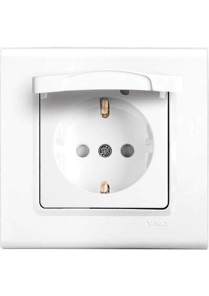 Linnera Topraklı Çoçuk Korumalı Kapaklı Priz Beyaz 90440012 (Çerçeve Dahil) (4 Adet)