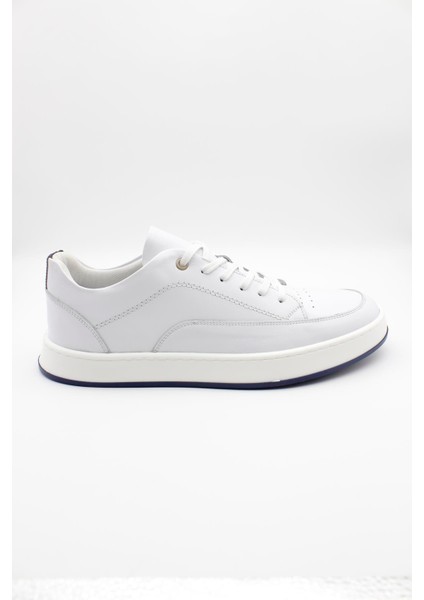 Beyaz Hakiki Deri Bağcıklı Termo Taban Casual Ayakkabı 1033240154