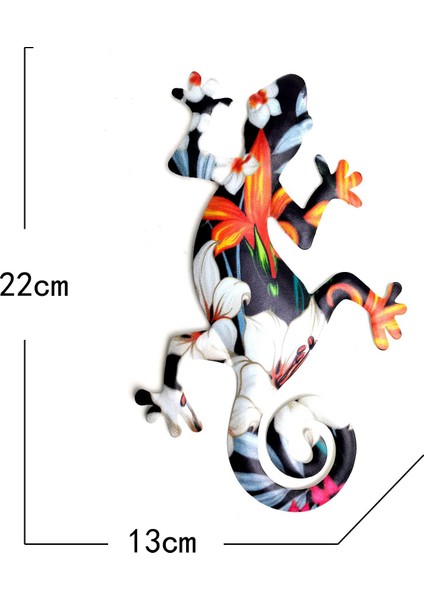 Metal Gecko Duvar Dekor Sanatı 8.66X5.11 Inç Demir Gecko Heykelleri, Veranda Çim Ev Dekorasyonu Açık Arka Bahçe Duvar Asılı - B (Yurt Dışından)