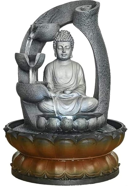 Buda Masa Üstü Şelale Çeşmesi Meditasyon Rahatlatıcı Masa Üstü Çeşme Dekorasyonu Ev Ab Tak Için (Yurt Dışından)