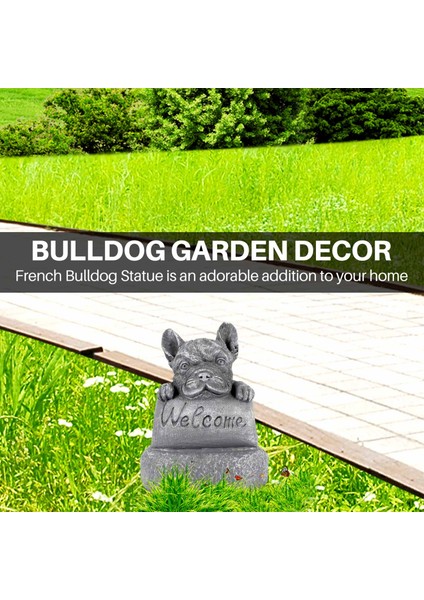 Fransız-Bulldog Kaideye Hoş Geldiniz Ev Veya Bahçe Aksesuarları Bahçe Bahçe Dekoru Dış Mekan Dekorasyonu (Yurt Dışından)
