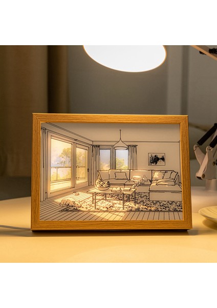LED Boyama Işık Gece Lambası Sanat Masa Gece Lambası Oturma Odası Yatak Odası Için Dekoratif Duvar Işıkları GIFTS-32X23CM (Yurt Dışından)