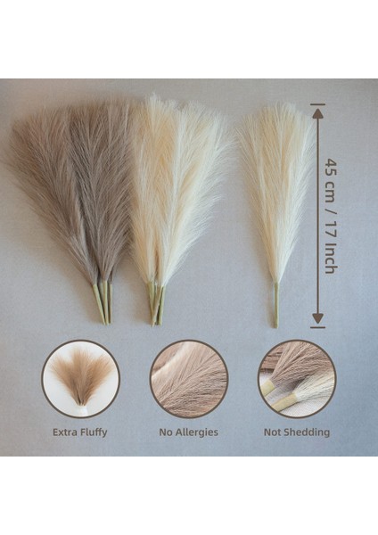 Sahte Pampas Otu, 18IN/45CM Yapay Pampas Otu 5 Kök Görkemli Çim Çiçek Aranjmanı (Siyah) (Yurt Dışından) indirimleri