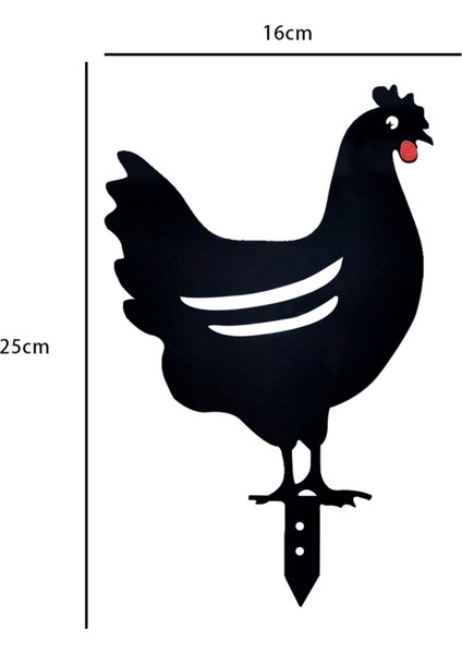 Tavuk Yard Sanat Bahçe Süsleri Ev Açık Bahçe Arka Bahçe Çim Dekor Akrilik Siyah Bahçe Tavuk Yard Dekor - A (Yurt Dışından)