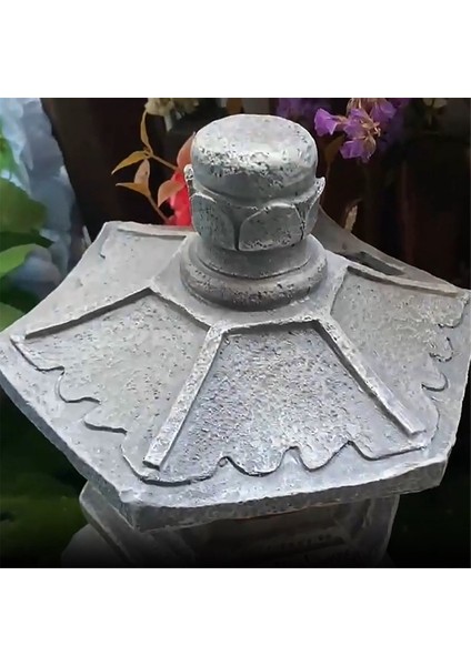 Bahçe Aksesuarı Süs Güneş Enerjili Reçine Pagoda Fener Saray Fenerler Kulesi Heykeli Güneş Lambası Bahçe Dekor A (Yurt Dışından)