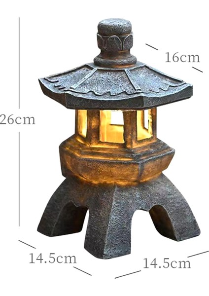 Bahçe Aksesuarı Süs Güneş Enerjili Reçine Pagoda Fener Saray Fenerler Kulesi Heykeli Güneş Lambası Bahçe Dekor A (Yurt Dışından)