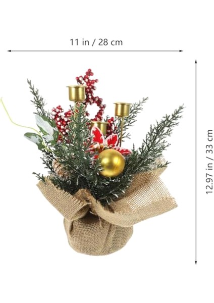 Noel Mumluk Orta Parçası, Çam Kozalakları ve Kırmızı Berry Masa Orta Parçası, 2 Mumluk B (Yurt Dışından) fırsatları