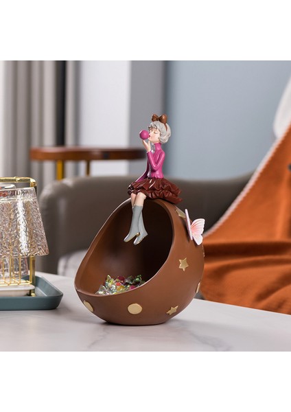 Modern Reçine Kabarcık Kız Depolama Süsler Ofis Heykeli Yemek Masası Aperatif Depolama El Sanatları Ev Dekor Heykel-Yeşil (Yurt Dışından)