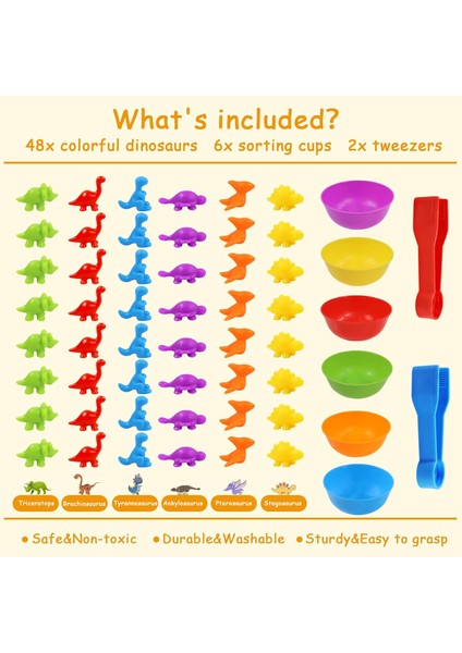 Sayma Dinozor Oyuncakları Sıralama Kaseleriyle Eşleştirme Oyunları Matematik Için Okul Öncesi Öğrenme Aktiviteleri Renk Sıralama Eğitici Duyusal Montessori Stem 3+ Yaş Çocuklar Içi (Yurt Dışından) modelleri