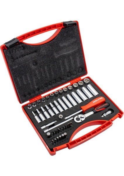 Izeltaş 1/4" Altı Köşe Mini Lokma Anahtar ve Bits Set 48 Parça