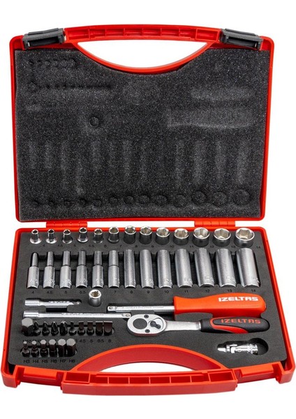 Izeltaş 1/4" Altı Köşe Mini Lokma Anahtar ve Bits Set 48 Parça
