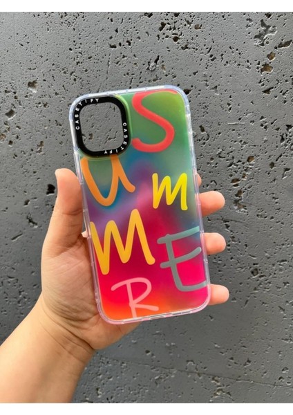 Kristal Teknoloji iPhone 11 Ile Uyumlu Summer  Baskılı Hologramlı Lazerli Kılıf