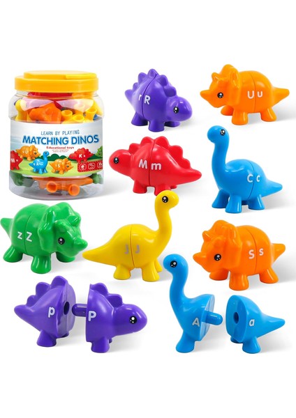 Montessori Öğrenme Oyuncakları 1-3 Yaşındaki Çocuklar Için, Eşleşen Harfler Ince Motor Oyuncak, Çift Taraflı 26 Pcs Abc Dinozor Alfabe Oyunları 3-5 Yaş Çocuklar Için, Ki Için Alfab (Yurt Dışından)