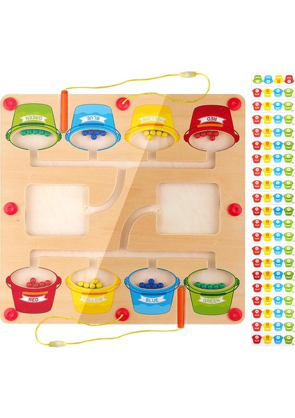 Manyetik Renk ve Sayı Labirenti, Montessori Ahşap Mıknatıslı Bulmaca Oyun Tahtası, Ince Motor Becerileri Oyuncakları, Öğrenme ve Eğitim 3-5 Yaşındaki Çocuklar Için Manyetik Labiren (Yurt Dışından)