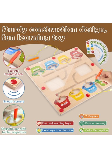 Manyetik Renk ve Sayı Labirenti, Montessori Ahşap Mıknatıslı Bulmaca Oyun Tahtası, Ince Motor Becerileri Oyuncakları, Öğrenme ve Eğitim 3-5 Yaşındaki Çocuklar Için Manyetik Labiren (Yurt Dışından) modelleri