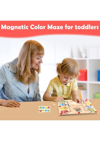 Manyetik Renk ve Sayı Labirenti, Montessori Ahşap Mıknatıslı Bulmaca Oyun Tahtası, Ince Motor Becerileri Oyuncakları, Öğrenme ve Eğitim 3-5 Yaşındaki Çocuklar Için Manyetik Labiren (Yurt Dışından) indirimleri