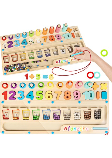 3+ Yaş Için 3'ü 1 Arada Montessori Oyuncakları, Eğitici Manyetik Renk ve Sayı Labirenti, Yeni Yürümeye Başlayan Çocuklar Için Şekil Sıralama Sayma Oyunu, Okul Öncesi Öğrenme Matema (Yurt Dışından)