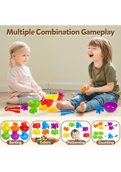 Sayma Hayvan Oyuncakları Renk Eşleştirme Oyunları Okul Öncesi Öğrenme Aktiviteleri Sıralama Istifleme Oyuncakları Matematik Hesaplama Yeni Yürümeye Başlayan Çocuklar Için Eğitici D (Yurt Dışından) fırsatları
