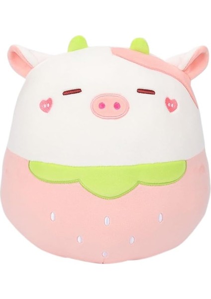 Muz Kedi Peluş Oyuncak, 9.8 "muz Kedi Peluş Doldurulmuş Hayvan Kawaii Kedi Yastık Yumuşak Kedi Peluş Bebek Çocuklar Için Kız Erkek Doğum Günü Noel Ev Decora (Çilek Inek) (Yurt Dışından)